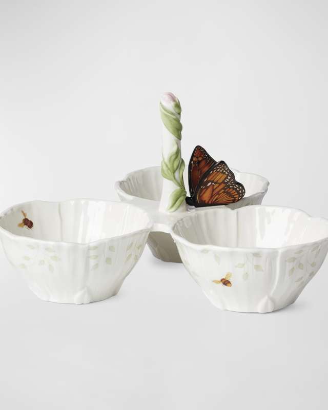 Butterfly Meadow Floral 3-Section Server